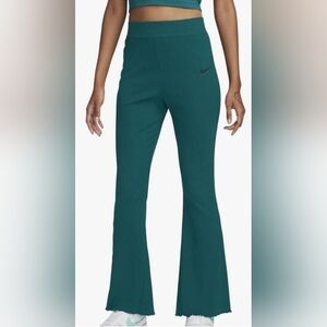 Nike Turquoise Ribbed Flare Pants